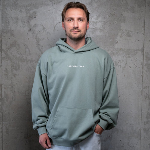 GREATER THAN Hoodie - Sage Green