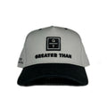 GREATER THAN Christian snapback hat in colour black/grey made by GREATER THAN.
