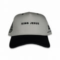 KING JESUS Christian snapback hat in colour black/grey made by GREATER THAN.