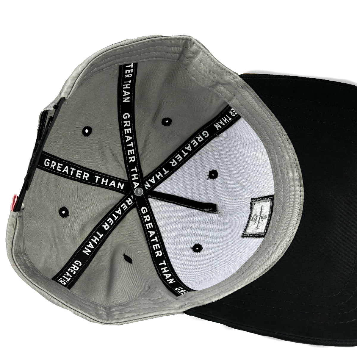 KING JESUS Christian snapback hat in colour black/grey made by GREATER THAN.