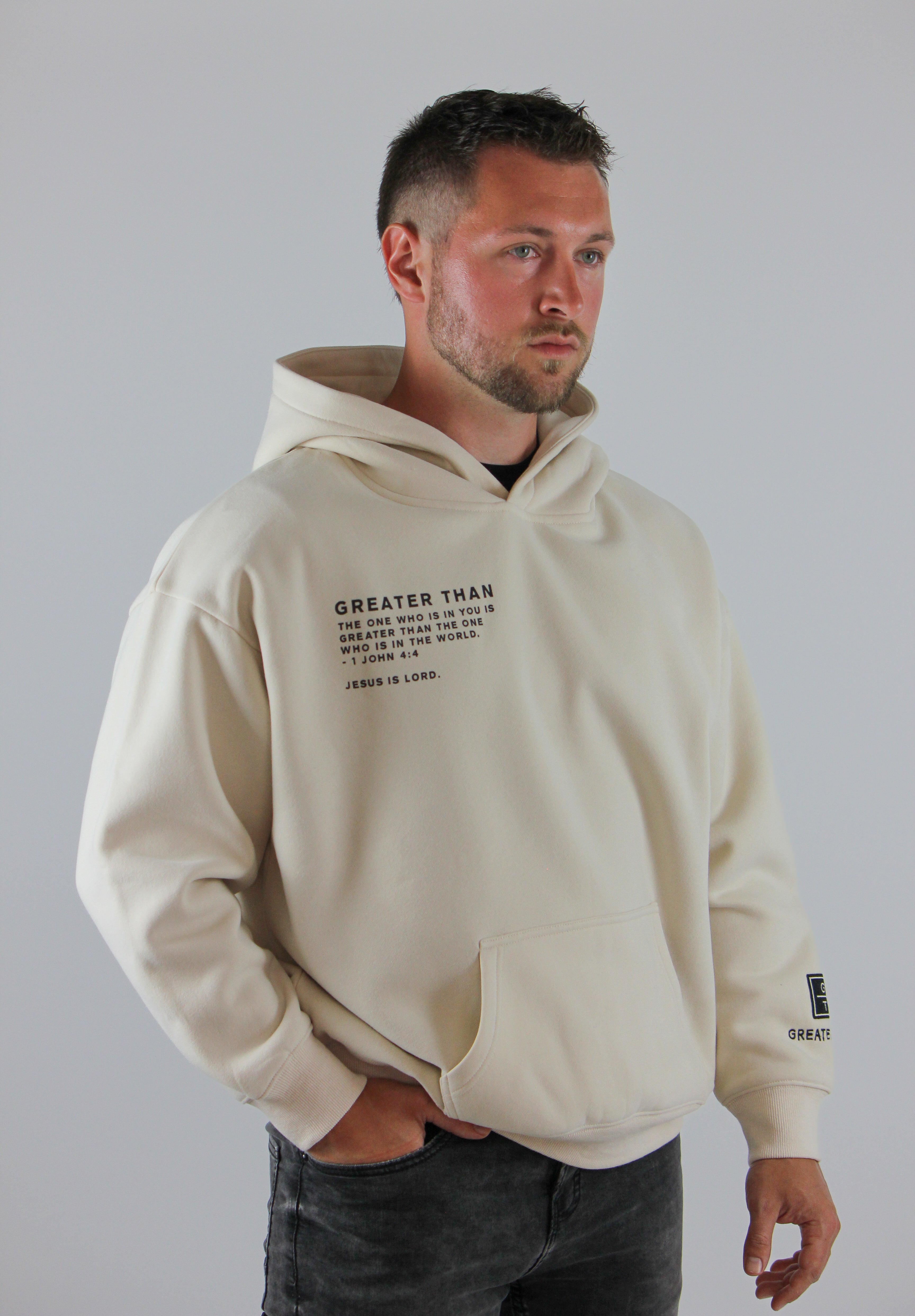 GREATER THAN Oversized Hoodie - Cream