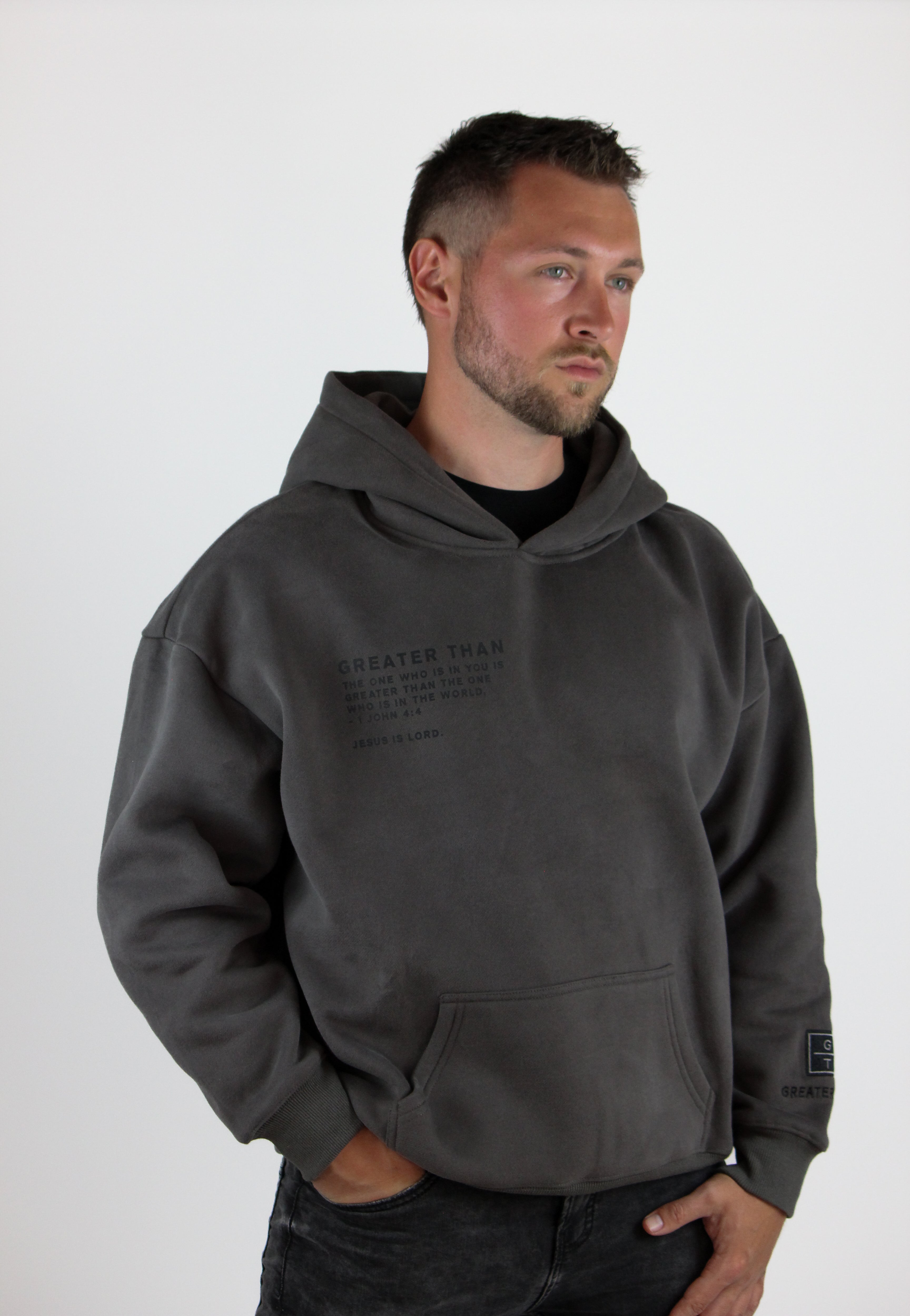 GREATER THAN Oversized Hoodie - Charcoal