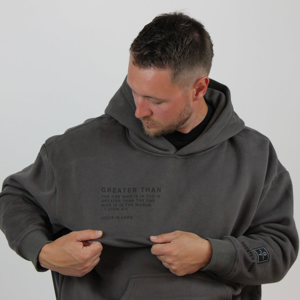 GREATER THAN Oversized Hoodie - Charcoal