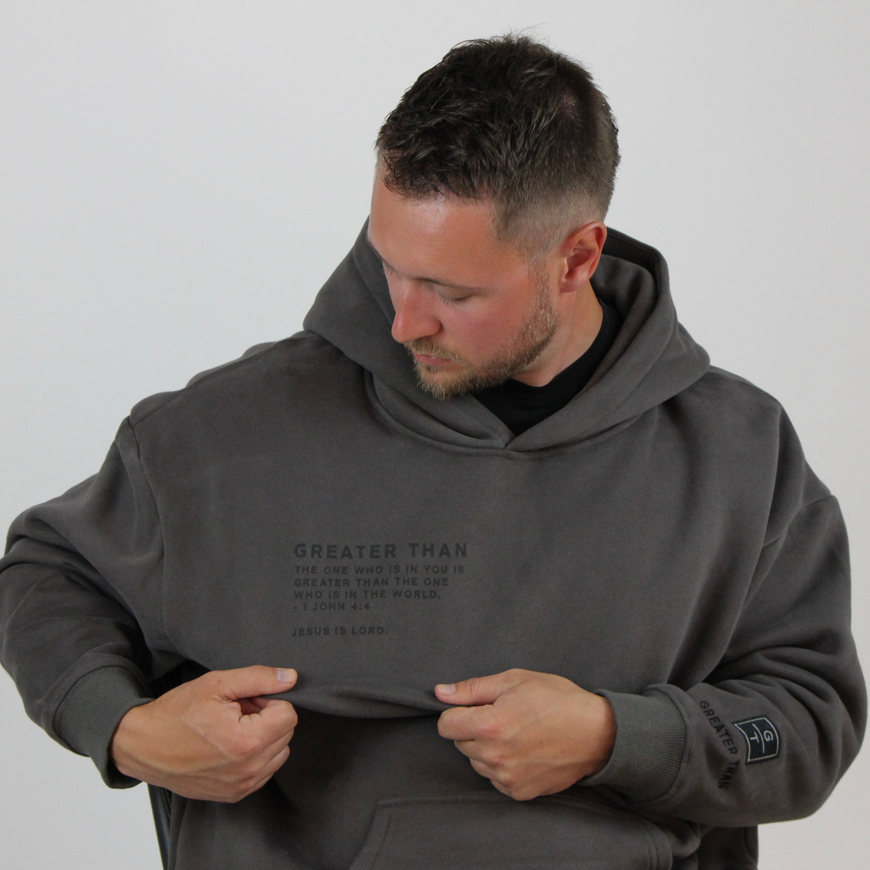 GREATER THAN Oversized Hoodie - Charcoal