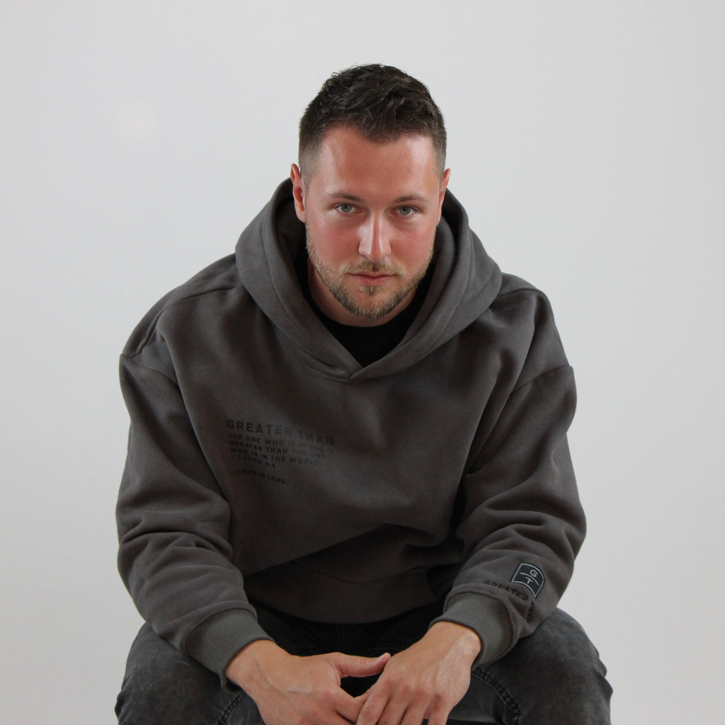 GREATER THAN Oversized Hoodie - Charcoal