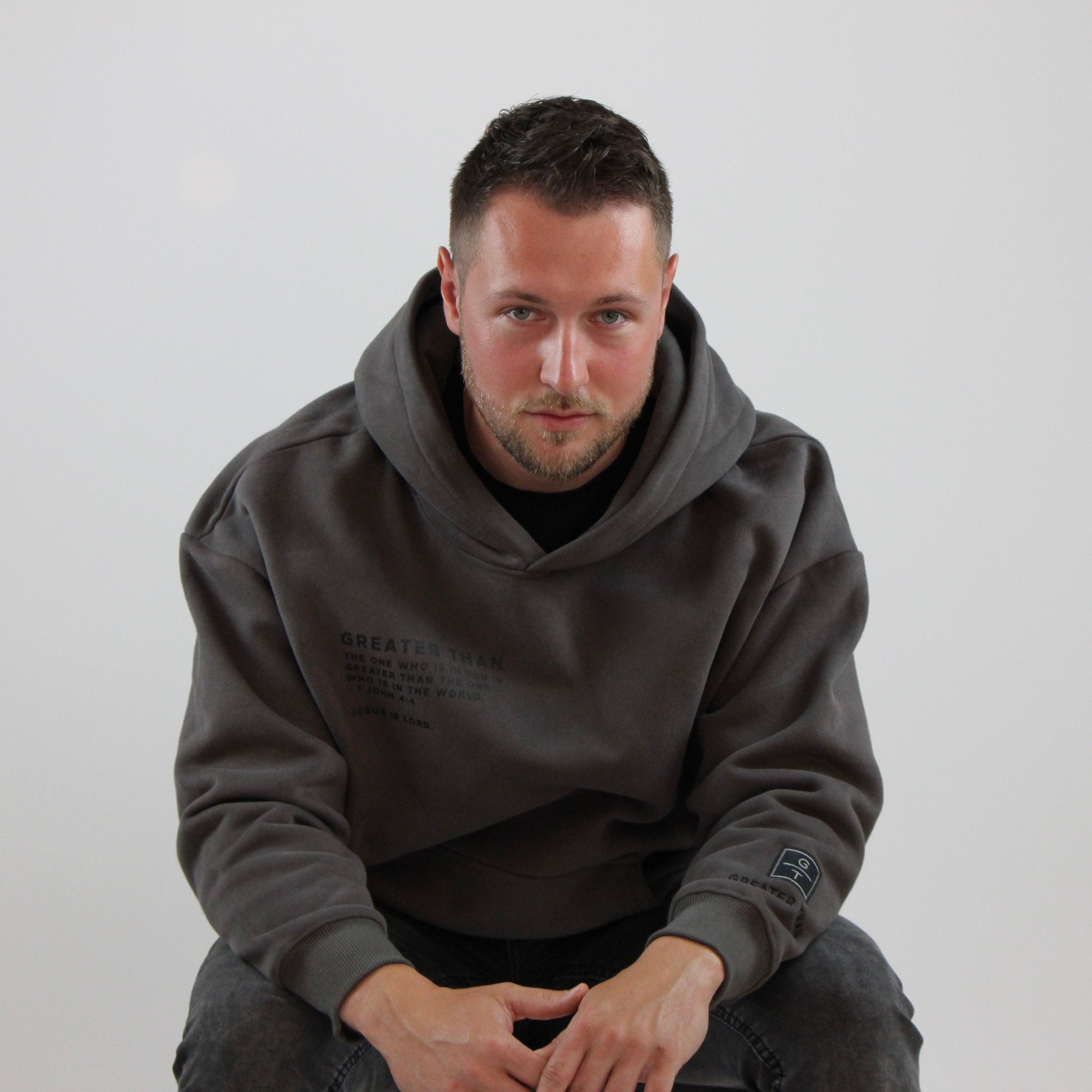 GREATER THAN Oversized Hoodie - Charcoal