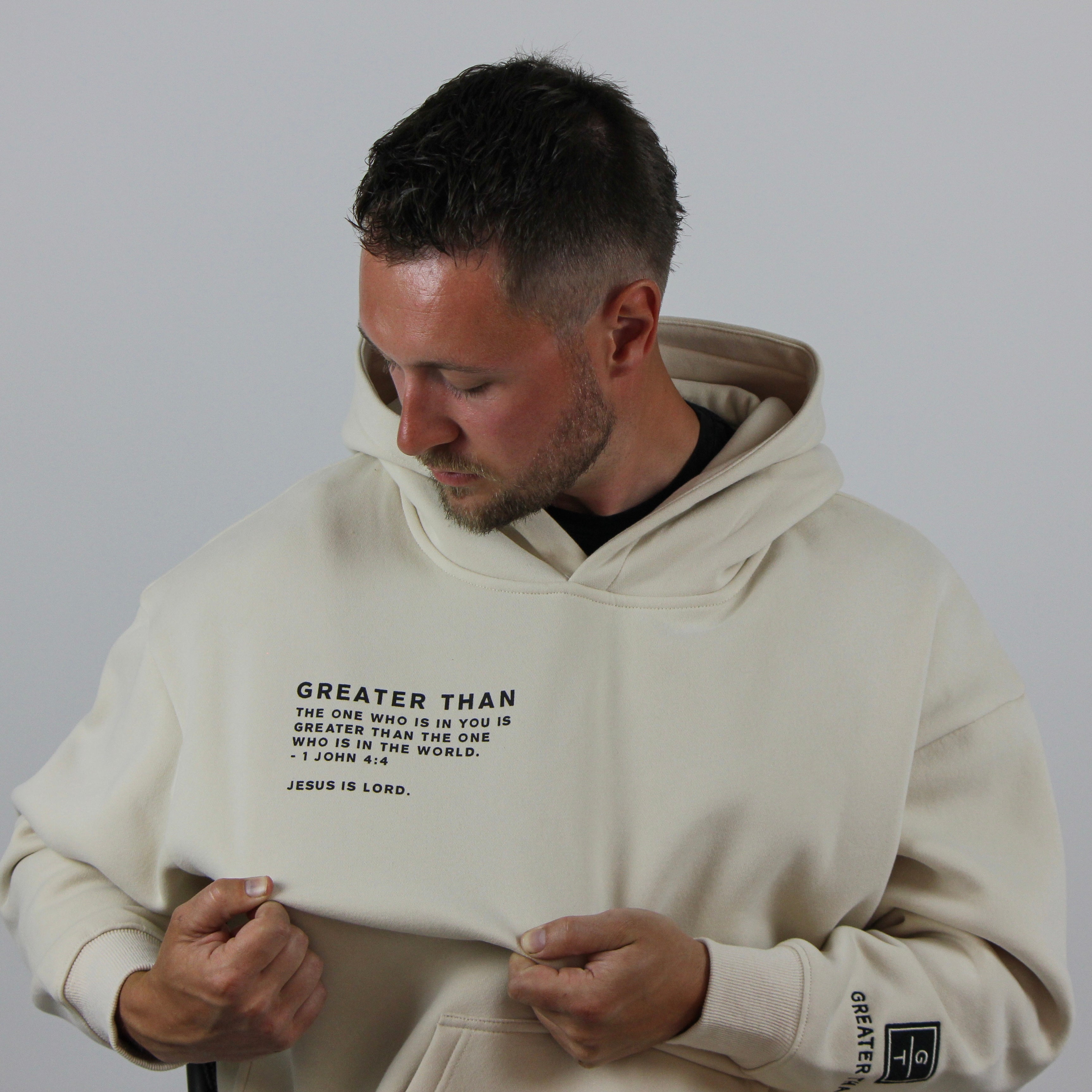 GREATER THAN Oversized Hoodie - Cream