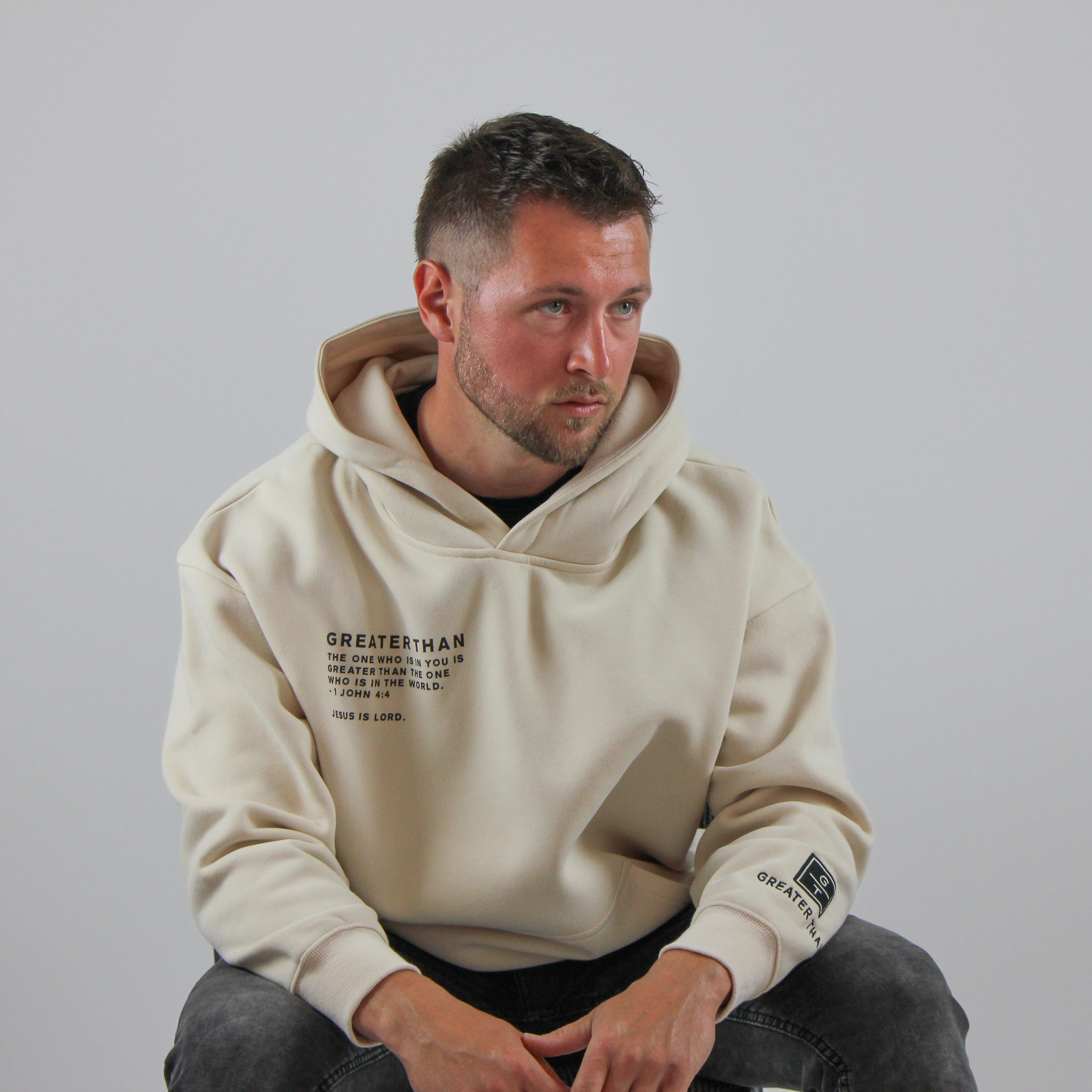 GREATER THAN Oversized Hoodie - Cream
