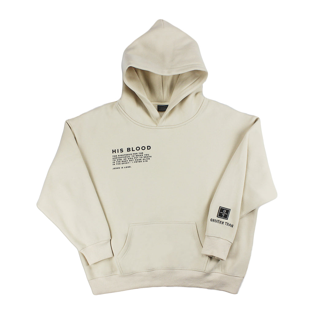 HIS BLOOD Oversized Hoodie - Cream
