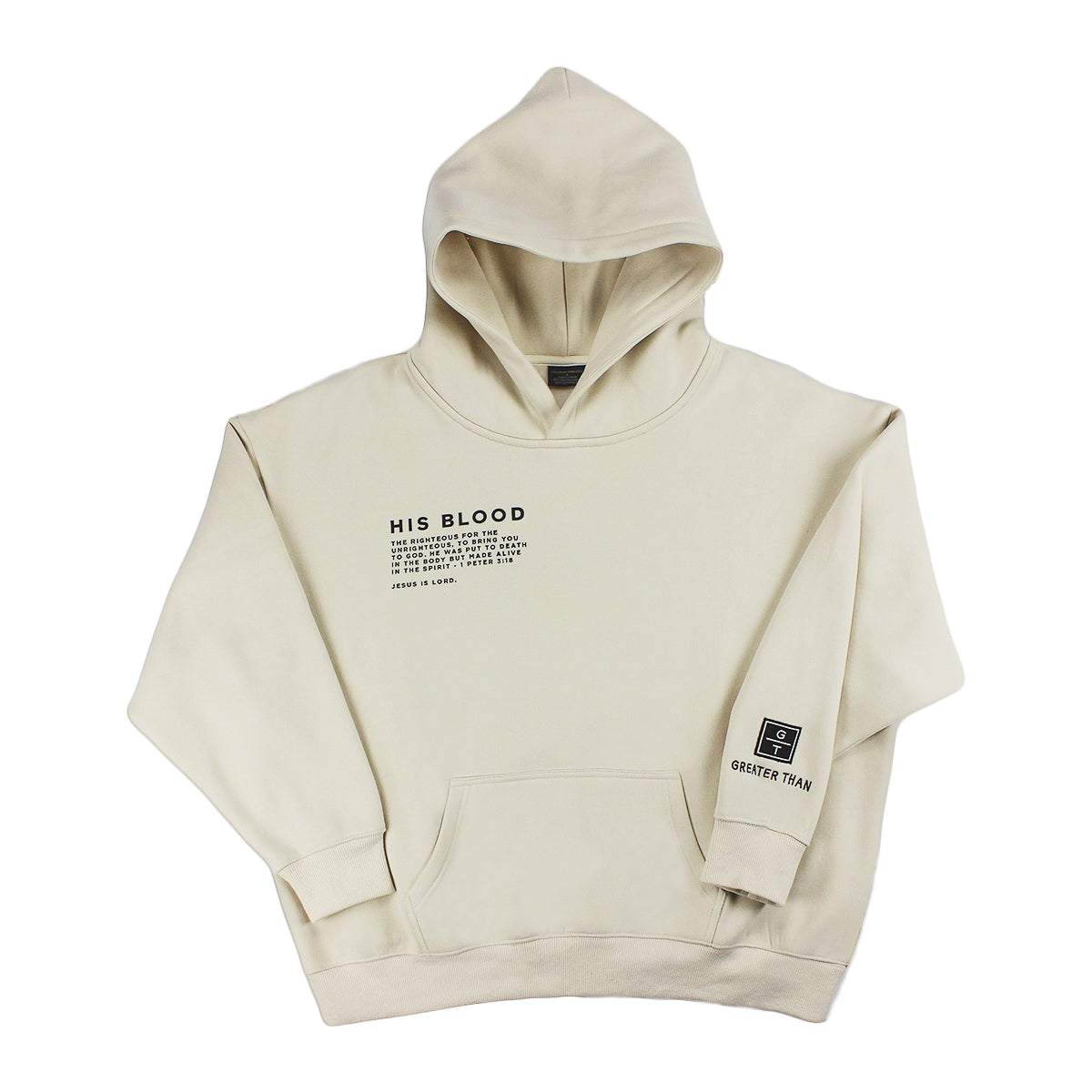 HIS BLOOD Oversized Hoodie - Cream